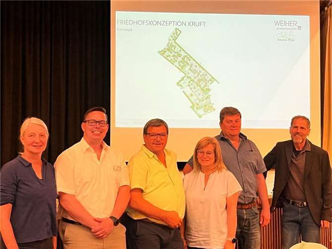 Die Ortsgemeindevertreter informieren die interessierten Bürger umfassende über die von den Weiher-Friedhofsexperten erstellte Friedhofsentwicklungsplanung und den bereits begonnenen Maßnahmen.  Foto: VG Pellenz)