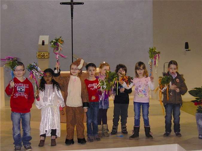 Die Palmzweige der Kinder wurden gesegnet. privat