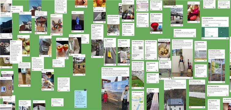 Die Pinwand der Nachhaltigkeitsrallye. Fotos: privat