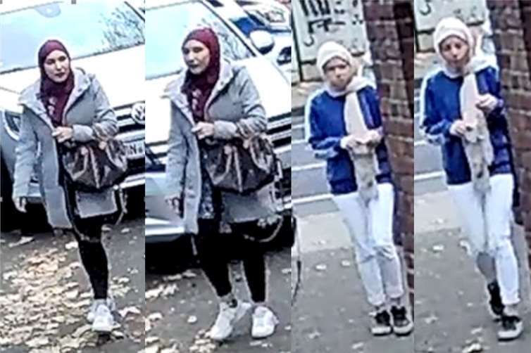 Die Polizei fahndet nach zwei unbekannte weiblichen Tatverdächtigen.  Fotos: Polizei NRW