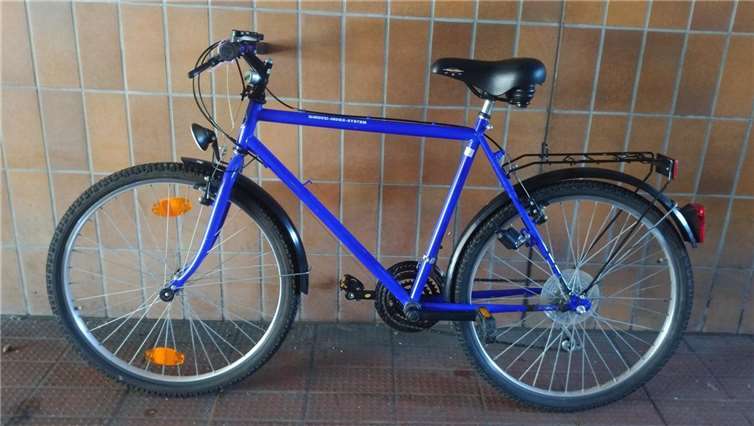 Die Polizei stellte ein blaues Trekkingrad sicher. Polizei