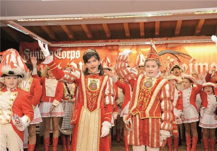 Die Proklamation des Kinderprinzenpaares war der Höhepunkt der Karnevalssitzung.