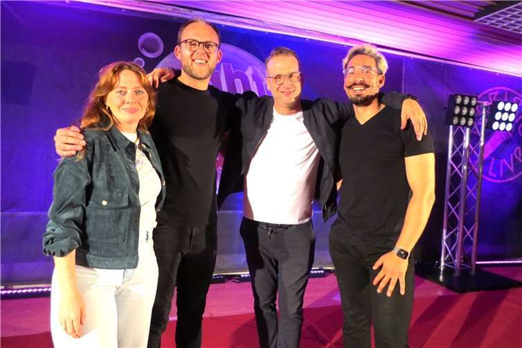 Die Protagonisten des Abends, v.l.n.r.: Christin Jugsch, Sven Bensmann, Benni Stark, Serkan Ates-Stein. Foto: AKR