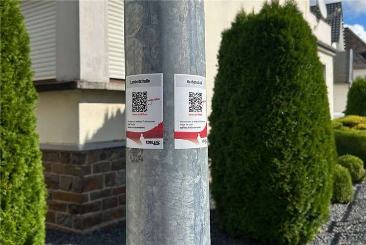 Die QR-Codes in Rübenach.  Foto: Thomas Roos