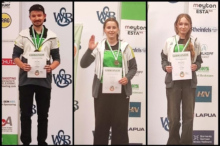 Die Qualifikanten der SSG Mayen Marvin Gröger, Sofia Urbanovic und Maya Brockerhoff