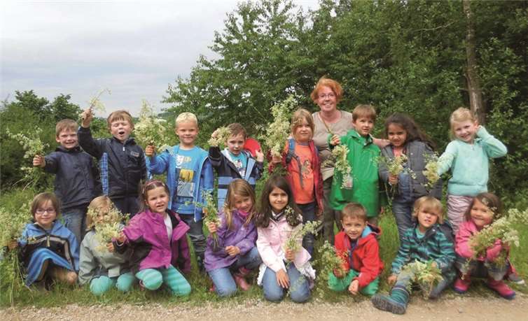 Die „Rappelriesen“ sammelten Kräuter für das „Träume-Süß-Kissen“. privat