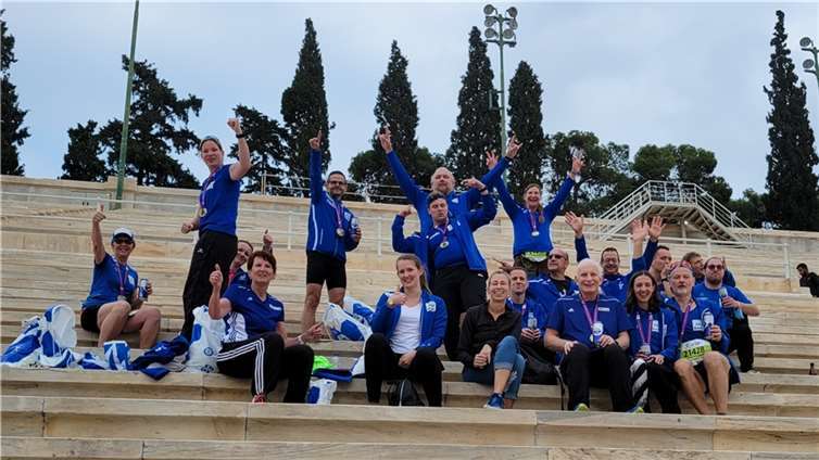 Die Reisegruppe der LG nach dem Zieleinlauf.Fotos: privat