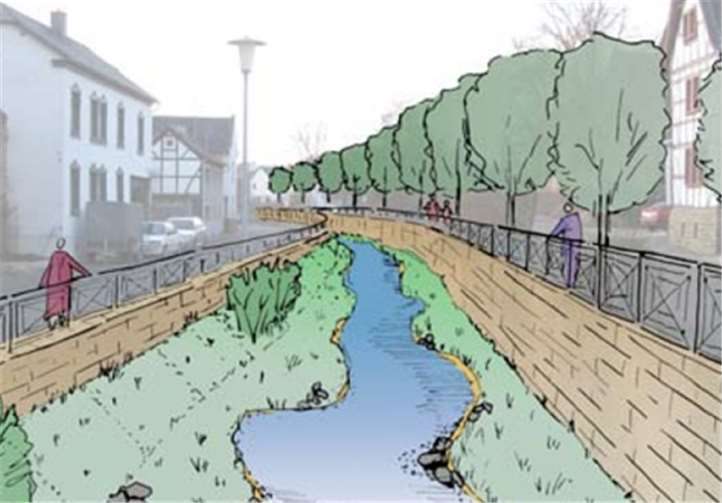 Die Renaturierung in der Mitte Odendorfs Mitte soll den Ort verschönern.