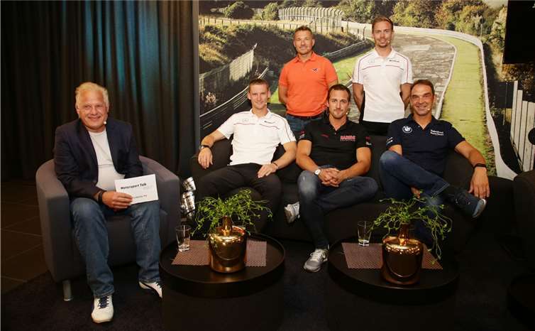 Die Rennprofis beim fünften RN Vision Motorsport Talk. Björn Schüller