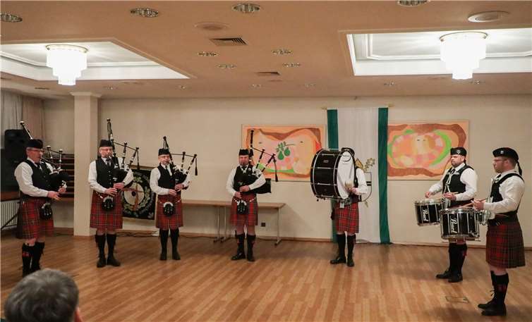 Die RhineCircle Pipes and Drums füllten den Raum mit beeindruckenden Klängen.