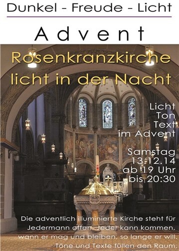 Die Rosenkranzgemeinde lädt zu einer besonderen Art der adventlichen Besinnung ein. privat