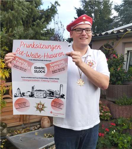 Die Rot-Weißen Husaren starten am 25. November 2023 ihren offiziellen Kartenvorverkauf für die kommenden Prunksitzungen. Foto: privat