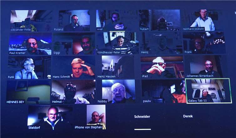 Die Sänger des Linzer Männergesangvereins bei der Online-Weihnachtsfeier am 10. Dezember 2020Foto: © Roland Thees, zur Veröffentlichung freigegeben.