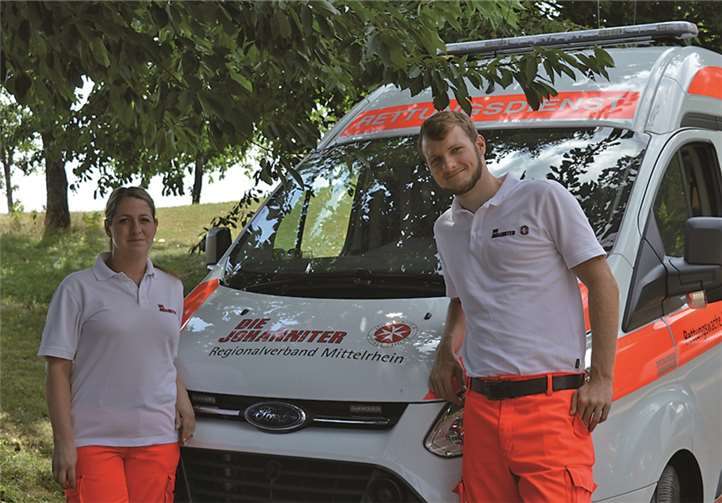 Die Sanitäter beim sanitätsdienstlichen Einsatz beim Gravity Jump It! Johanniter/Lisa Reichert