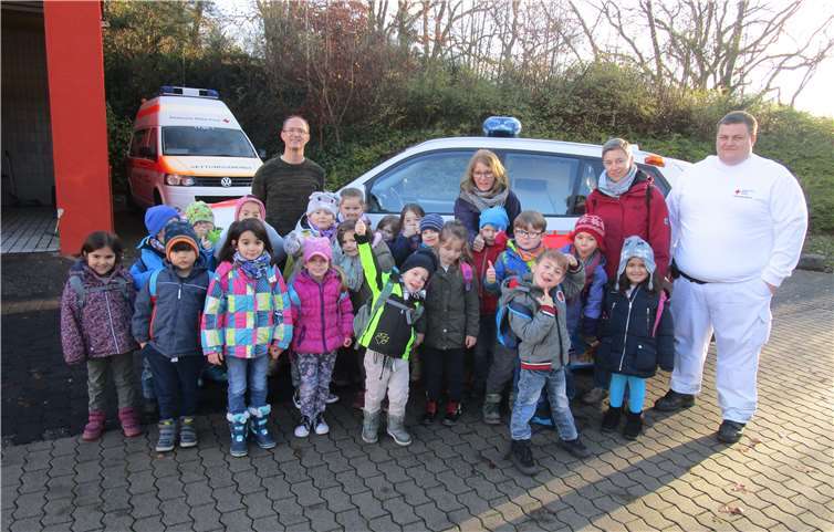 Die Schlaufüchse des Montessori Kinderhauses während ihres Ausfluges zum Franziskus Krankenhaus in Linz.privat