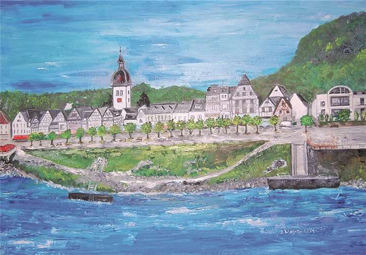 Die Schokoladenseite von Bad Breisig in einem Ölgemälde von Dagmar Wagner.