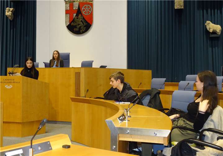 Die Schüler der 10a haben sich erfolgreich um die Teilnahme am 34. Schüler-Landtag beworben und ziehen als eine von landesweit vier Fraktionen unter dem Namen „WbZ“ (Wir bilden Zukunft) in den Mainzer Plenarsaal ein.Foto: privat