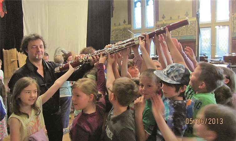 Grundschüler besuchen die Rheinische Philharmonie Die Schüler erlebten einen interessanten Tag im Görreshaus, wo die Kids die verschiedensten Instrumente erkunden konnten. privat