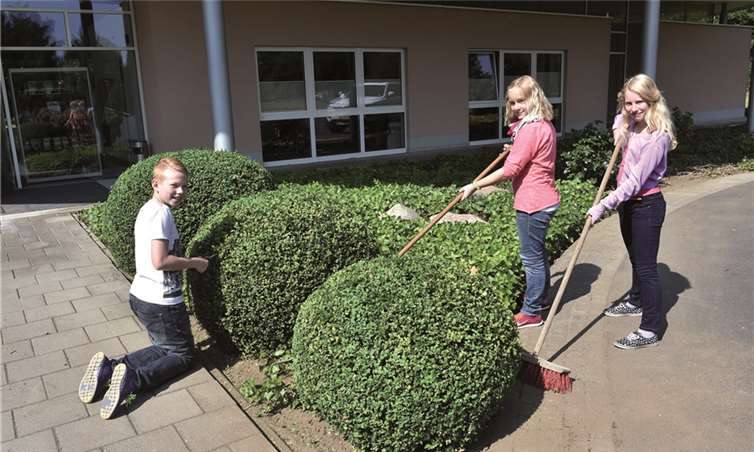 Die SchülerInnen übernahmen Garten- und...