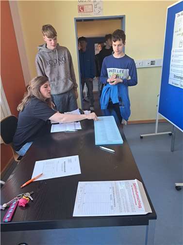 Die Schülerinnen und Schüler der Klassenstufen 9 und 10 nahmen an der Juniorwahl zur Europawahl teil. Foto: Ann-Sophie Schäfer