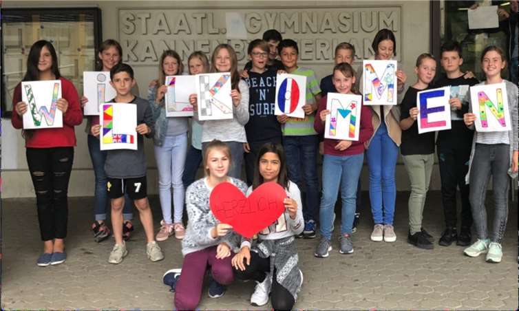 Die Schülerinnen und Schüler des Gymnasiums im Kannenbäckerland heißen die Viertklässler herzlich wollkommen. Privat