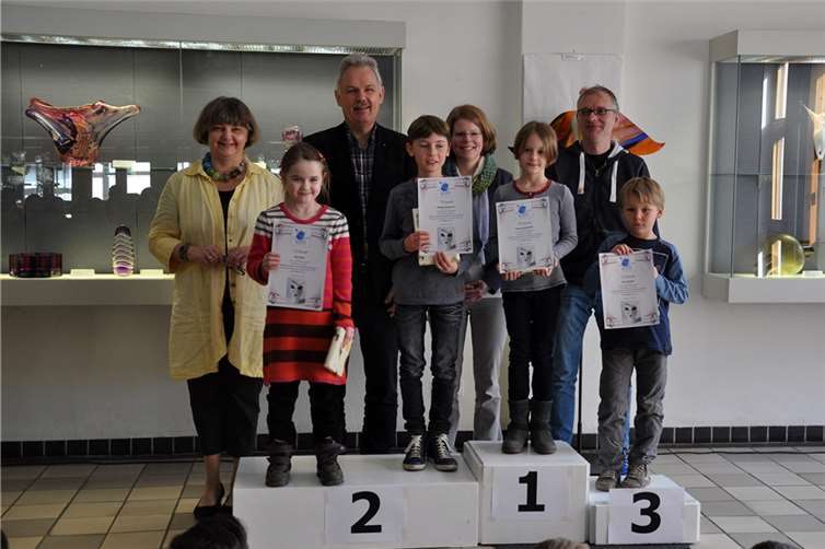 Die Siegerehrung der 3. Klassen.  Stadt Rheinbachs