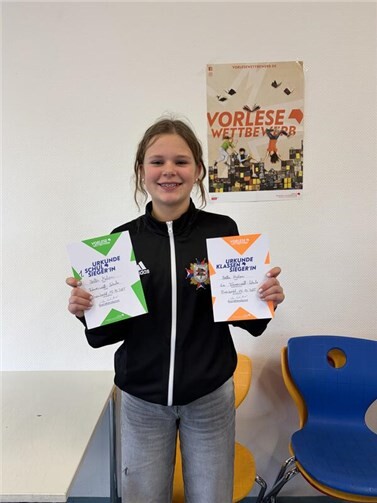 Die Siegerin steht fest: Stella Meloni aus der 6a.  Foto: privatDorothée Schäper