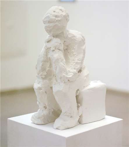 Die Skulptur „Denker“ ist ein 3D Druck von Sabine Smith. privat