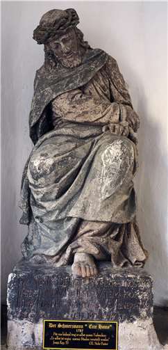 Restaurierungsarbeiten abgeschlossen Die Skulptur des Christus in seinem ursprünglichen Zustand.