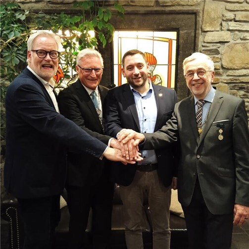 Die Spitze der Ahrweiler Bürgerschützen: (von links) Matthias Becker, Dieter Zimmermann, Christoph Holzberger und Jürgen Knieps. : Die Spitze der Ahrweiler Bürgerschützen: (von links) Matthias Becker, Dieter Zimmermann, Christoph Holzberger und Jürgen Knieps. 