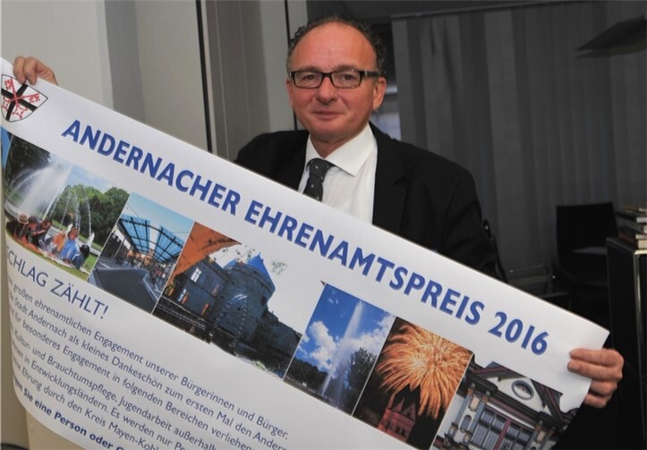 Die Stadt Andernach vergibt in diesem Jahr erstmals den Ehrenamtspreis. privat