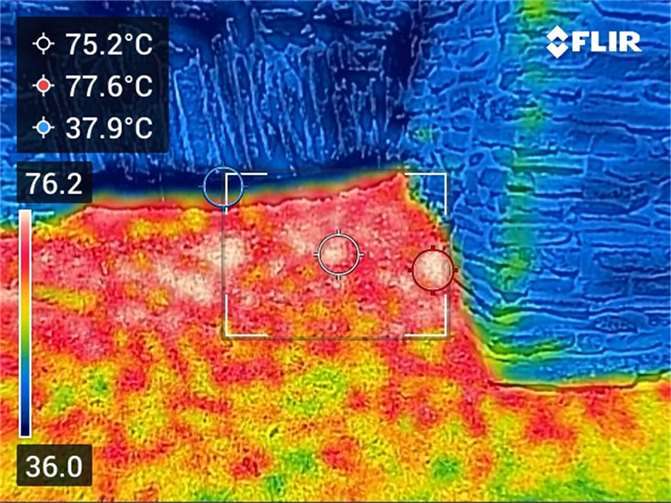 77,6°C in Sinzig: Was sind Sinzigs coolste Orte? Die Stadtmauer in der Harbachstraße mit großen Temperaturschwankungen.