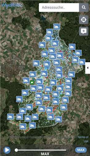 Die Starkregenkarte ist online einsehbar.