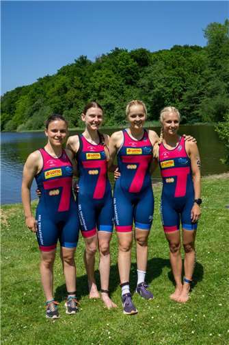 Die Starterinnen für den SRL Triathlon Koblenz e.V. waren: v.li. Leonie Reichel, Isabell Gewehr, Sophie Schmitz, Kim Essers. Foto: privat