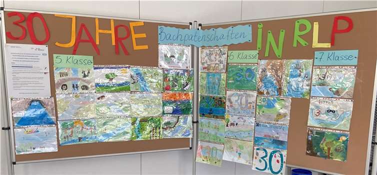 Die Stellwand mit den Bildentwürfen.