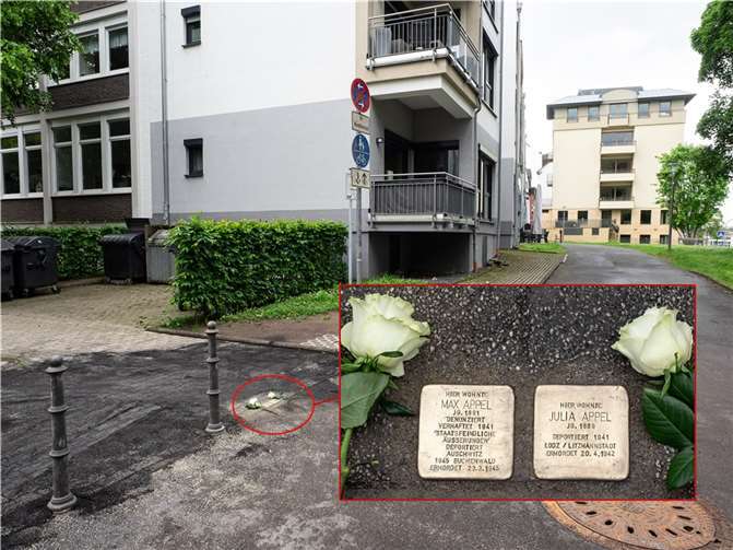 Die Stolpersteine von Julia und Max Appel sind wieder an ihrem Platz. Foto: Hermann Schäfer