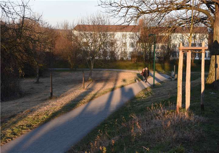 Die Streuobstwiese am Radweg und Jugendgästehaus.