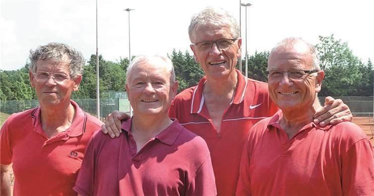 Die TVM-Halbfinalisten v.li. Hubert Haeckel, Dr. Wolf Jorke, Wolf-Ullrich Scherhag, K. Gunter v. Kajdacsy. privat