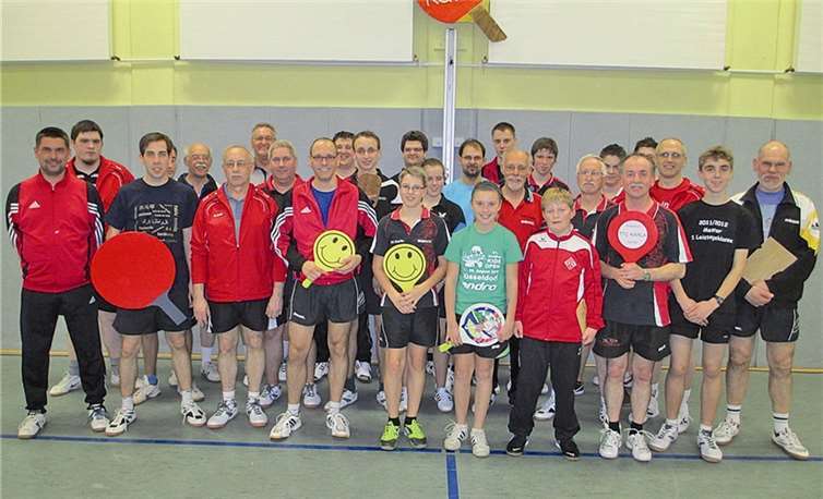 Die Teilnehmer beim Brettchenturnier des TTC Karla. privat