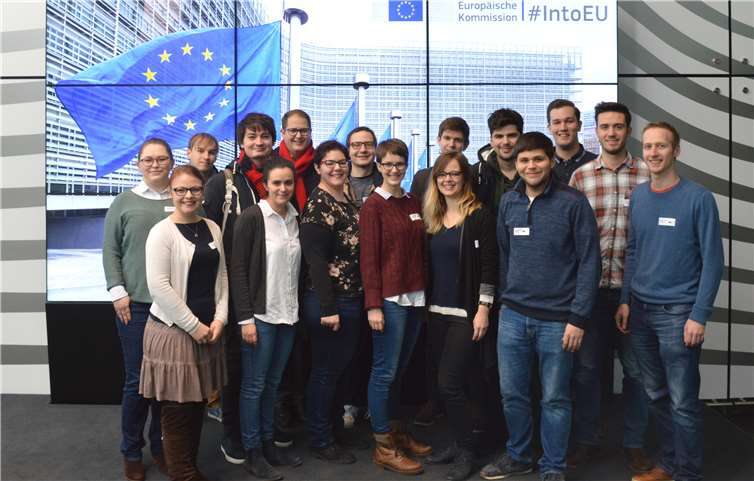 Die Teilnehmer der Bildungsfahrt bei der Europäischen Kommission in Brüssel.Jusos Rhein-Sieg