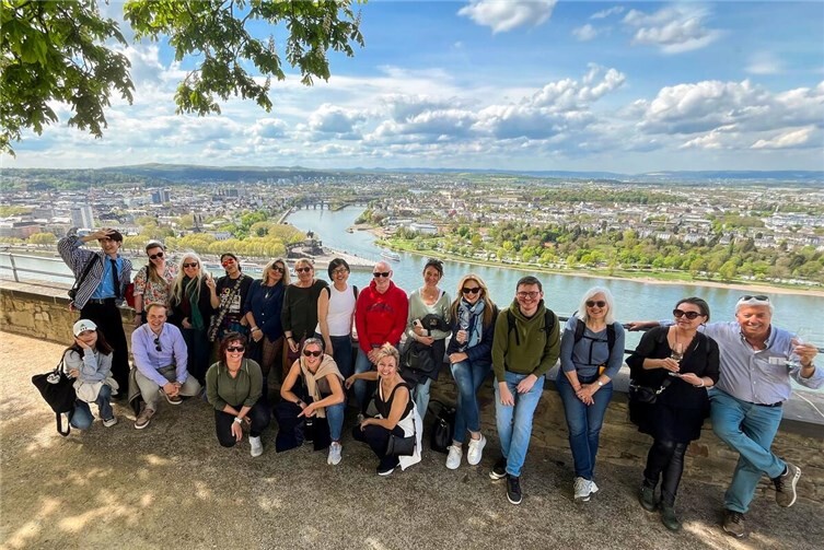 Die Teilnehmer der internationalen Pressereise auf der Festung Ehrenbreitstein