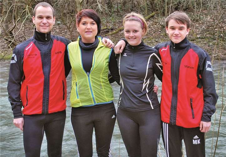 Die Teilnehmer des SV Hönningen beim Ahruferlauf (v.l.): Georg Radermacher, Claudia Pauls, Sarah Dismon, Marvin Knebel. privat