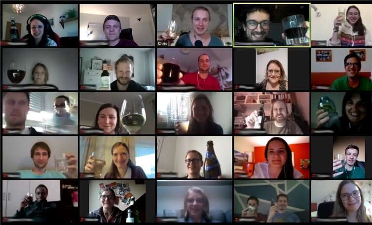 Die Teilnehmer einer Videokonferenz. Der digitale BARhockerabend findet jeden Donnerstag um 20 Uhr statt. Foto: privat