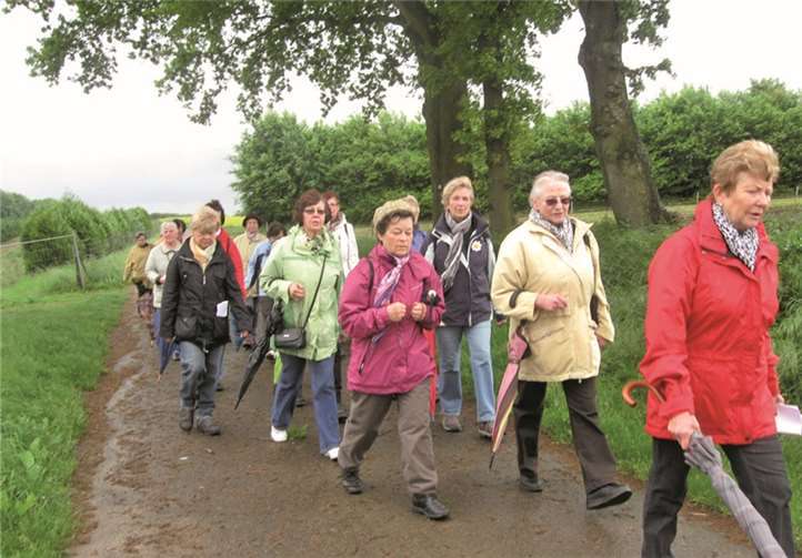 Die Teilnehmerinnen der Fußwallfahrt auf ihrem Gang in Richtung Bruchhausen: Privat