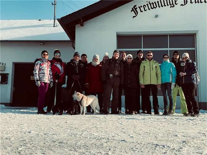Die Teilnehmerinnen und Teilnehmer der Winterwanderung des TC Kirchwald.  Foto: privat