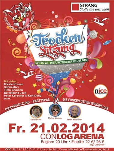 Die Trockensitzung am Freitag, 21. Februar in der Conlog Arena Koblenz. Privat