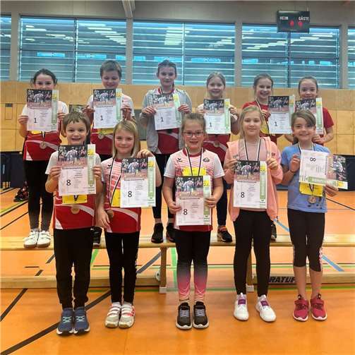 Die U10-Teams Wiedflitzer und Laufmäuse. Quelle: VfL Waldbreitbach