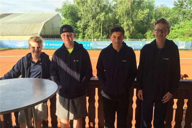 Die U15-Abteilung (v.l.n.r.): Moritz Gerlitzki, Lasse Neumann, Sinan Sertel und Dean Donat