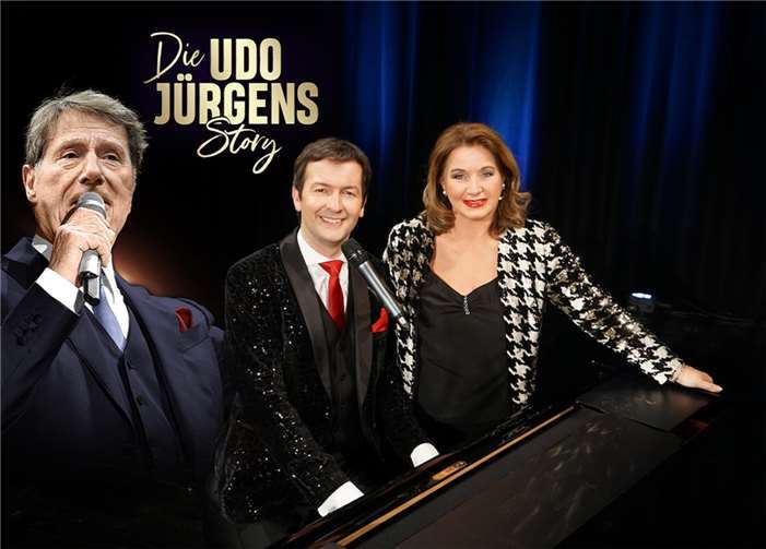 Die Udo Jürgens Story mit Gabriela Benesch & Alex Parker. Copyright: Erich Furrer mit Udo-Jürgens-Foto