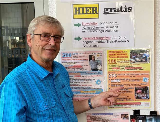 Die Unterstützung von „Kultur auf dem Land“ ist die große Leidenschaft von Hans Peter Röhrig, der weiterhin alle Möglichkeiten nutzt um auf Kultur- + Benefiz-Events neugierig zu machen. Foto: röhrig